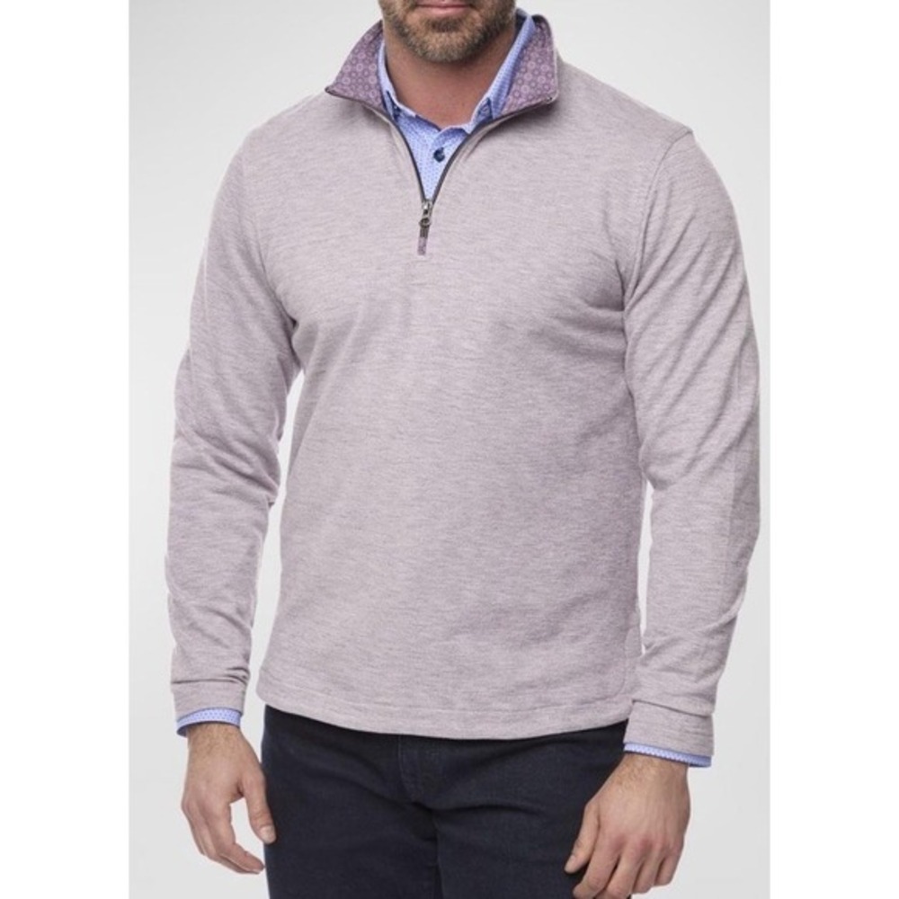 Robert Graham Remo Classic‎ Fit Quarter Zip Sweater  Purple Size 3XL